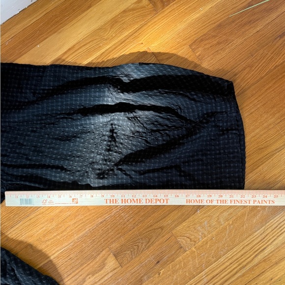 Khangura Artsy Pants Black Windowpane Linen Blend High Rise Wide Leg Crop Small - Picture 12 of 13